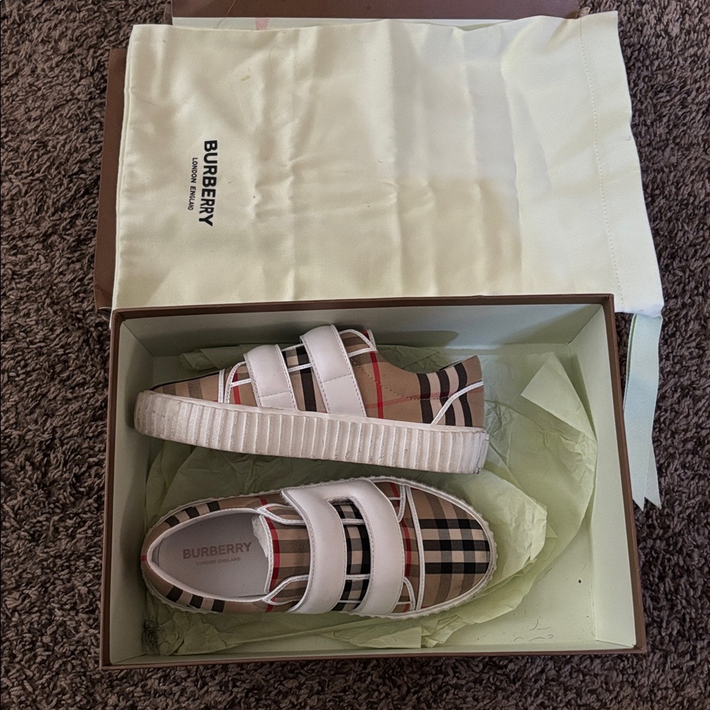 Burberry Checkered Sneakers with White Accents
